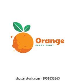 Vector Logo Illustration Orange Simple Mascot Style.