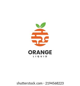 Vector Logo Illustration Orange Simple Mascot Style.