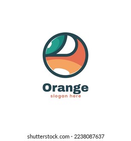 Vector Logo Illustration Orange Simple Mascot Style