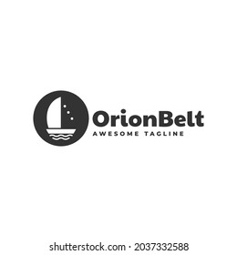 Logo Vector Ilustración Estilo Silhouette Orion Belt.