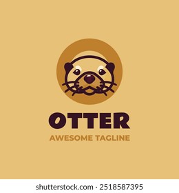 Vector Logo Illustration otter Simple Mascot Style