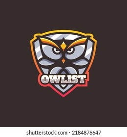 Vector Logo Illustration Owl E Sport And Sport Style.
