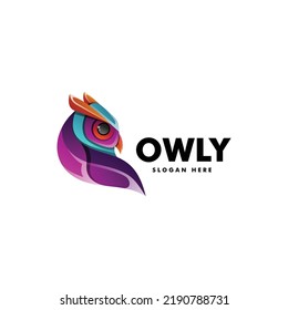 Vector logo illustration Owl gradient colorful style