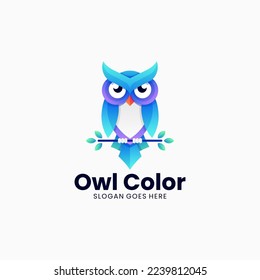 Vektorlogo-Illustration Owl Farbverlauf-Stil.