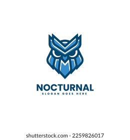Vector Logo Illustration Owl line art Style