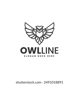 Vektorgrafik Logo Illustration OWL Linienstil