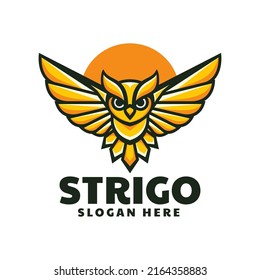 Vector Logo Illustration Owl Simple Mascot Style.