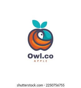 Logo Vector Ilustración Lechuza Sencilla Estilo Mascota.