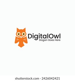 Vector Logo Illustration Owl Simple Mascot Style