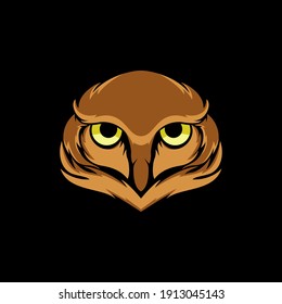 vector logo illustration of an owl's head