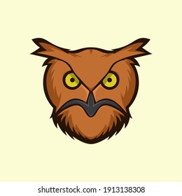 vector logo illustration of an owl's head