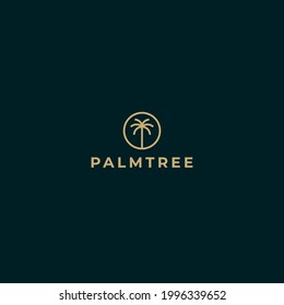 Vector logo illustration of palm tree