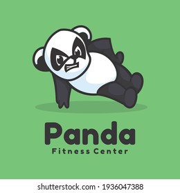Logo Vector Ilustración Estilo de caricatura Panda Mascot.