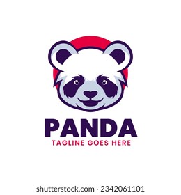 Vektorlogo Illustration Panda Simple Mascot Style.