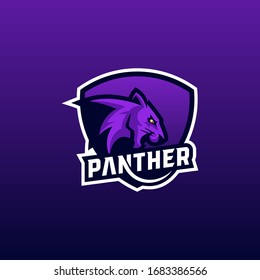 Vector Logo Illustration Panther E Sport and Sport Style.