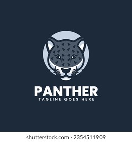 Vector Logo Illustration Panther Simple Mascot Style.
