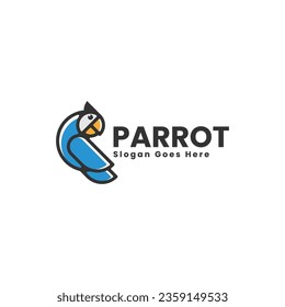Vector Logo Illustration Parrot Bird  Mascot Style