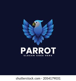 Vector Logo Illustration Parrot Gradient Colorful Style.