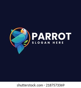 Vektorlogo Illustration Parrot Farbverlauf-Stil.