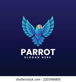 Vector Logo Illustration Parrot Gradient Colorful Style