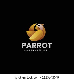 Logo Vector Ilustración Estilo de color gradiente de loro.