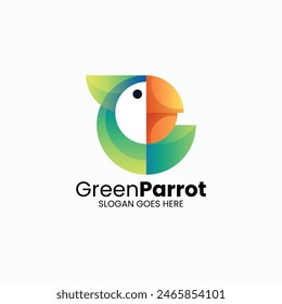 Vektorgrafik-Logo-Illustration Parrot-Farbverlauf farbiger Stil