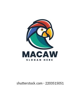 Vector Logo Illustration Parrot Simple Mascot Style