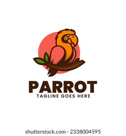 Vektorlogo Illustration Parrot Simple Mascot Style.