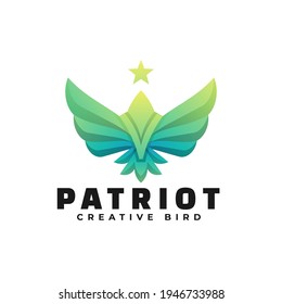 Vector Logo Illustration Patriot Gradient Colorful Style.