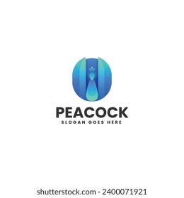 Vector Logo Illustration Peacock Gradient Colorful Style