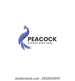 Vector Logo Illustration Peacock Gradient Colorful Style