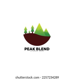 Vector Logo Illustration Peak Blend Gradient Colorful Style