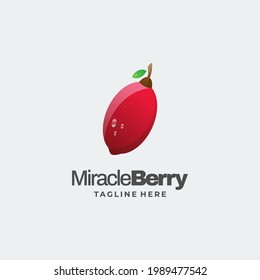 Ilustración del logotipo vectorial Pear milacle Berry Fruit Gradient Estilo colorido.