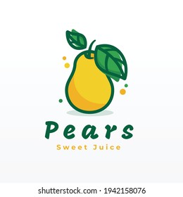 Ilustración del logotipo vectorial Pear el estilo sencillo de la mascota.
