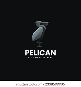 Vektorlogo-Illustration Pelican Gradient Colorful Style
