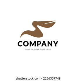 Vektorlogo Illustration Pelican Silhouette Style.