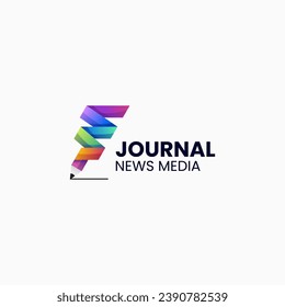 Estilo de color gradiente de la pluma con el logotipo del vector Ilustración