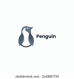 Vector Logo Illustration Penguin Gradient Colorful Style.