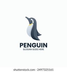 Vector Logo Illustration Penguin Gradient Colorful Style