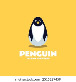 Ilustração de logotipo de vetor pinguim mascote estilo de desenhos animados