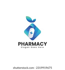 Vector Logo Illustration Pharmacy Gradient Colorful Style