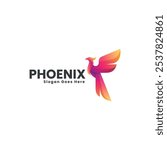 Vector Logo Illustration Phoenix Gradient Colorful Style