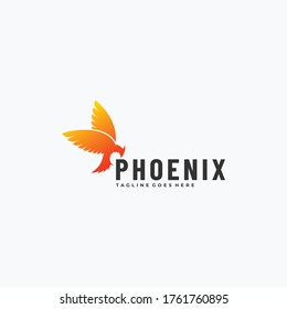 Vector Logo Illustration Phoenix Gradient Colorful Style.