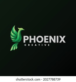 Vector Logo Illustration Phoenix Gradient Colorful Style.