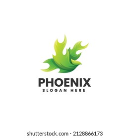 Vector Logo Illustration Phoenix Gradient Colorful Style.