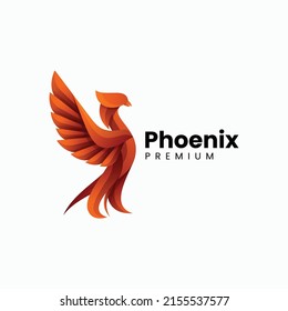 Vector Logo Illustration Phoenix Gradient Colorful Style.