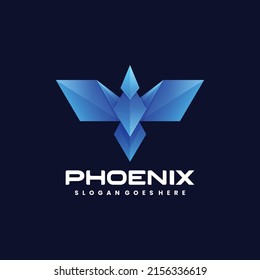 Vector Logo Illustration Phoenix Gradient Colorful Style