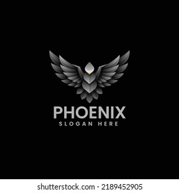 Vector Logo Illustration Phoenix Gradient Colorful Style.