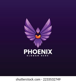 Vektorlogo Illustration Phoenix Farbverlauf-Stil.