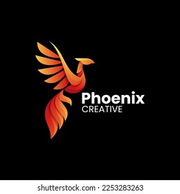 Vector Logo Illustration Phoenix Gradient Colorful Style